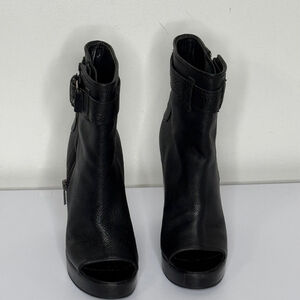 Bruno Frisoni Black Pebble Leather Wedge Boots EU 37/US 6